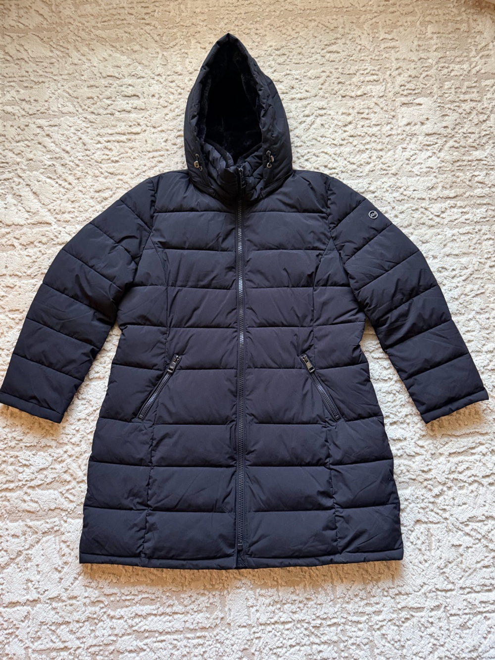 Andrew Marc Black Quilted Hooded Puffer Coat